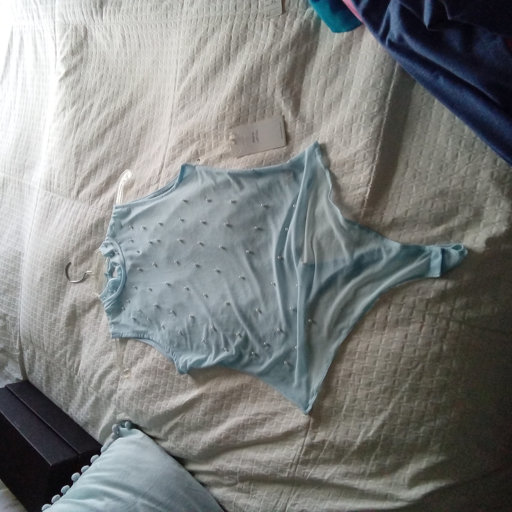 Blashe blue pearl see thru top size xl never worn just that perfect cami